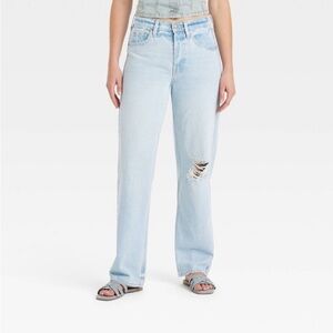 Women's Mid-Rise 90's Baggy Jeans - Universal Thread™ Light Wash new